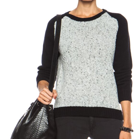 Black and Grey Rag and Bone Portia Crewneck Sweater Size S - Picture 1 of 4